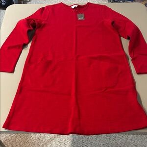 J. Jill Red Long Sleeve Dress 100% Cotton NWT Size XS
